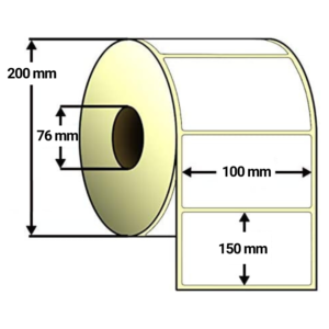 Box di Etichette in Carta Termica non protetta 100 x 150 mm con anima interna 76, diametro esterno 200. 4 Bobine - 1250 Etichette